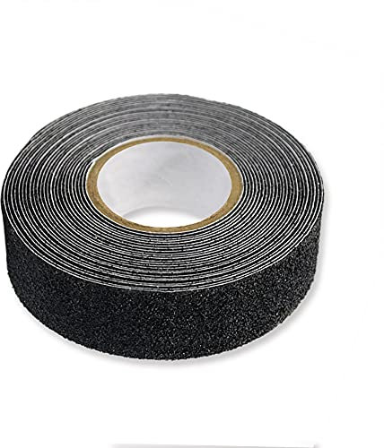 XbGuo Anti Slip Tape High Traction Strong Grip Abrasive Black Non Skid Strip Safety Track Tape for Stairs Tread Steps Ramps (25mm x 5m)