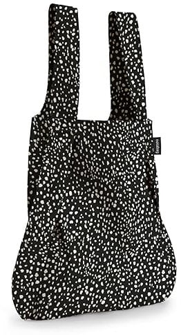 Notabag Original - Wasserabweisende, wiederverwendbare, faltbare Tasche und Rucksack (Black Sprinkle)