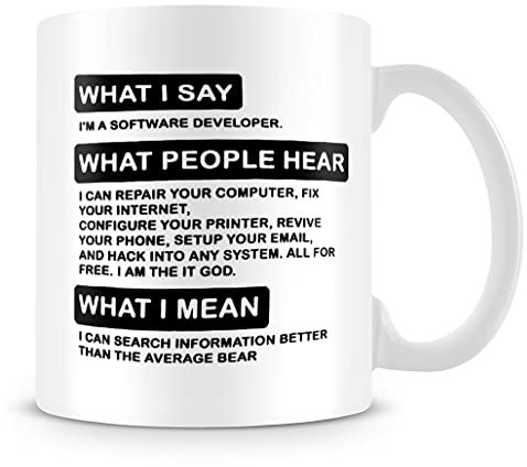 Giftme I'm A Software Developer Funny Programming,Computer Programmer Themed Coffee Tea Mug Unique 11oz White Ceramic Mug.