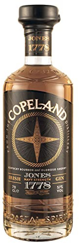 Copeland - Jones 1778 Navy Strength Gin - 70cl - 57% ABV - Big, Bold & Brimming with Character - Spicy Finish - Caramel Colour