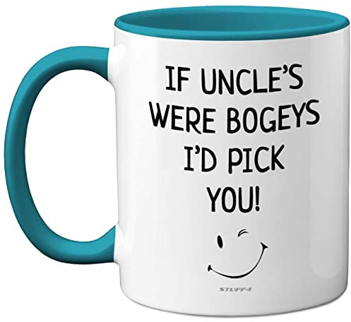 Stuff4 Uncle Mug - Uncle Birthday, Fathers Day Mug Gifts, Christmas, Gifts from Nephew Niece, Cute Funny 11oz Ceramic Dishwasher Safe Light Blue Coffee Cup Made in UK