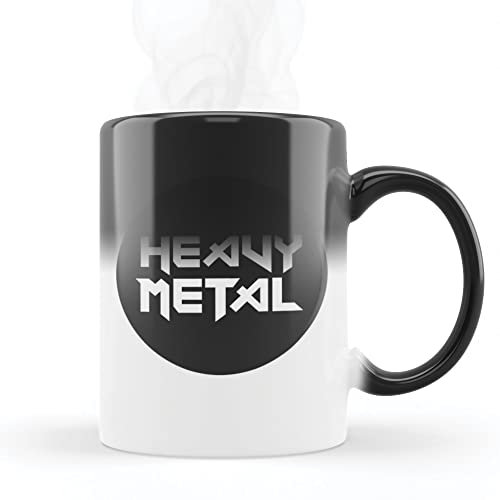Mygoodprice MUG Magique qui change de couleur sensible à la chaleur - Thermosensible - en céramique au motif Heavy Metal