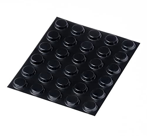 Happy Bananas Self Adhesive Black Bumper Pads, Flat Topped Rubber Feet for Chopping Boards, Glass, Electronics, Crafts - 12.7mm x 3.5mm (30)