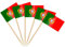 AhfuLife 100/200 Stück Cocktail Stick Flaggen, Zahnstocher Flagge für Sandwich Lebensmittel Cupcake Toppers Cocktail Obst Geschirr Party Supplies Pub Decor (100 Stück, Portugal Zahnstocher Flagge)