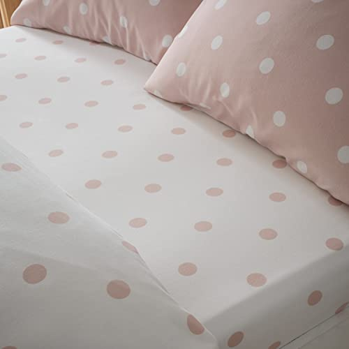 Catherine Lansfield Bedroom Brushed Spot King Fitted Sheet 30m Depth Pink