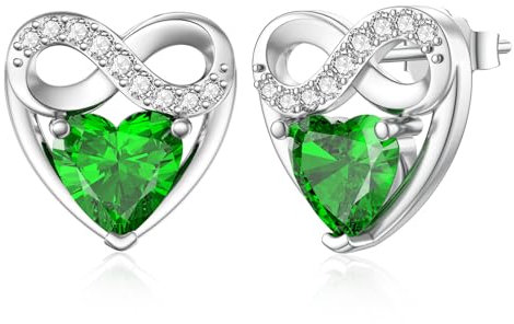 LANBEIDE Boucles d'oreilles à tige en argent sterling 925 avec pierre de naissance - Pour femmes et filles - Cadeau d'anniversaire, Argent sterling Zircone cubique, Zircone cubique