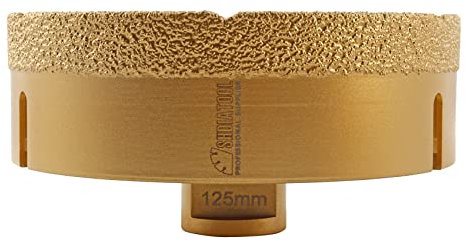 SHDIATOOL Diamant-Kernbohrer, Lochsäge, Durchmesser 125mm M14 Thread Vacuum Brazed for Ceramic Porcelain Tile Concrete Granite Marble Masonry Brick