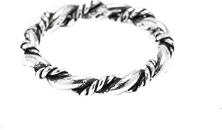Windalf Vikings Ring DHARA 3.3 mm Wikinger Schmuck Kordel-Ring Handarbeit Sterlingsilber (Sterlingsilber, 21)