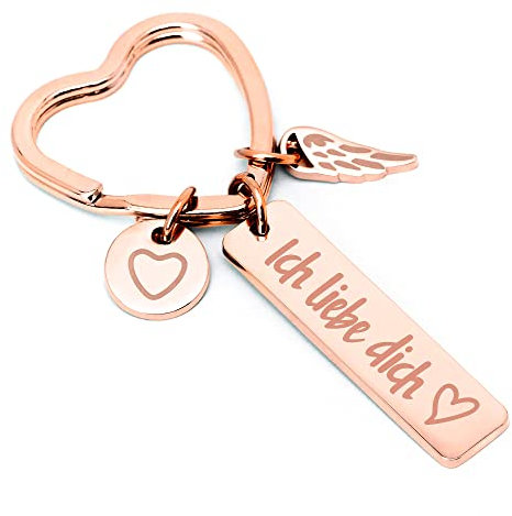 Glitzkind Herz Schlüsselanhänger Ich liebe dich | Für Pärchen Paare Partner Freundin Couples Frau & Mann | Jahrestag Geburtstag Valentinstag Weihnachten für sie & ihn | Beziehungsgeschenk Liebesbeweis