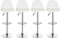 RELOVE Lot de 4 Tabourets de Bar avec Dossier et Repose-Pieds，Réglable en Hauteur et Rotative à 360°,Chaises de Bar Cuisine en Plastique，Robuste et Ultra Silencieux-Blanc-4pc