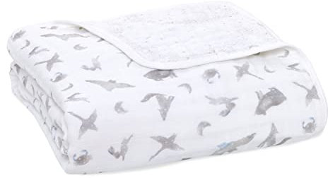aden + anais Dream Blanket ADBO10006 - Manta de muselina de algodón 100% orgánico para niñas y niños, manta ligera ideal para recién nacidos y cuna, mapa de las estrellas
