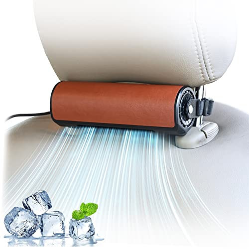 Ventilateur de siège d'auto, ventilateur de refroidissement de siège d'auto USB portable vent fort silencieux pour toutes les voitures Jeep camping car (Charmant Brun)