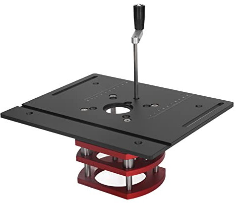 Fafeicy Elevador de Enrutador, Elevación Manual Kit de de Elevación de Enrutador Placa Base de Inserción de Sierra de Mesa para Enrutador para Máquinas de Corte con Diámetro de (Negro)