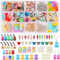 Jodimitty 180 Stück Charms Anhänger Set Schmuck Selber Machen Set Bubble Tea Anhänger Bär Sweet Süßigkeiten Schmetterling Charms Halsketten Schlüsselanhänger Coole Sachen für Teenager Mädchen