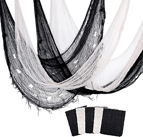 GIONAR 5 Stück Halloween Tuch,183 x 76CM Gruseliger Stoff für Halloween,Gruseliges Dekorationen,Gruseliges Tücher für Halloween Party Innen Außen Gruselhäuser Türen