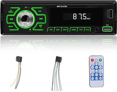 Autoradio 1 din con Bluetooth - radio 1Din con vivavoce USB, controllo APP, scheda TF, audio AUX, FM + telecomando