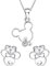Kaguyo Schmucksets für Damen – Halskette mit Mickey-Mouse-Anhänger aus Sterlingsilber mit klarem Zirkonia und Minnie-Mouse-Ohrsteckern – Schmuckset für Damen und Mädchen – Geburtstagsgeschenk