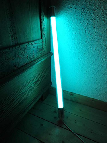 Lichtidee Led Leuchstab IP20 63cm türkis 10Watt Party Deko Schaufenster farbig bunt mit weißem Kabel und Schalter