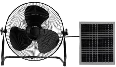 Bilake Ventilador Industrial de Suelo silencioso Ciclon Placa Solar batería Litio 9h autonomía Cable 4,2 Metro
