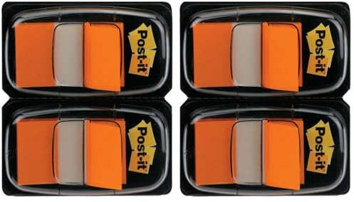 Post-it 680-OE2 Haftstreifen Index Standard, 2 x 50 Haftstreifen im Spender, 25,4 x 43,2 mm, orange (Packung mit 2)