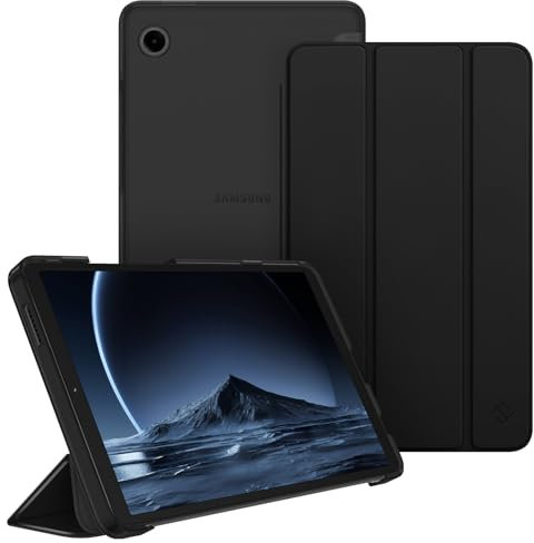 Fintie Hülle für Samsung Galaxy Tab A9 8.7 Zoll 2023, Ultra Dünn Schutzhülle mit Translucent Rückseite Cover für Tablet A9 8,7 SM-X110/X115/X117, Schwarz