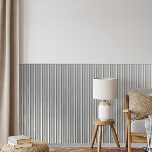 REESE Wandpaneele Edelstahl | Mittelleiste 125 cm | Deckenpaneele | Wandverkleidung | kein Bohren | MDF