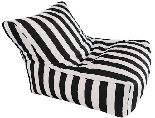 SXBCyan Schwimmender Sitzsack for Pool Im Freien, Gestreift, Oxford-Sitzsack-Pouf-Bezug Ohne Füllung, for Schwimmbecken, Liegen, Flöße, Strand, Garten, Sitzsack, SOA-Bett, Ohne Füllung(Black)