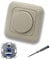 REV Ritter LED Drehdimmer LED Dimmer mit Busch Jäger Dimmerscheibe Zentralplatte 2115-212 Einfachrahmen in DURO2000 cremeweiß glänzend inklusive EBROM Phasenprüfer zur Montage des Dimmers ET1 66012B