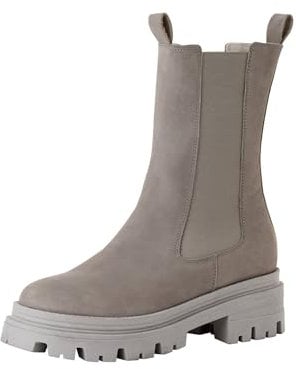 Tamaris Damen Chelsea Leder Blockabsatz Wechselfußbett; GREY, EU 38