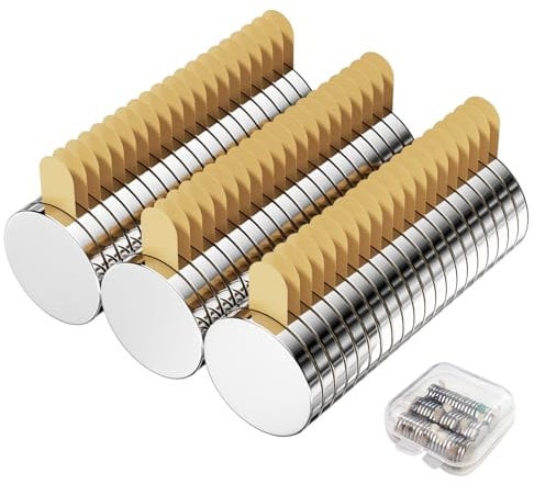 Ceisazira 60 Stück Mini Magnete Stark, 8X1 mm Starke Magnet, Neodym Magnete Extra Stark, Magneten Starker Halt, Runde Starker Magnet Selbstklebend, Klebemagnete Klebemagneten, Selbstklebende Magnete