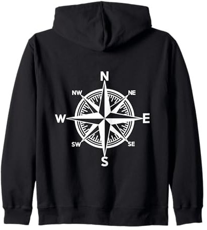 Rosa dei venti Nautica Marina Capitano Bussola Direzione Nautica Felpa con Cappuccio