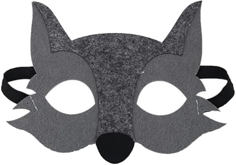 Jtnohx Filz Tiermasken, 10 Stück Halloween Maske für Kinder, Tier Kostüm für Geburtstag Party Supplies(Wolf Masken)