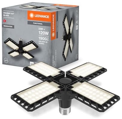 LEDVANCE PROYECTOR LED HIGHBAY E27 24W BK, ideal para trabajos de reforma