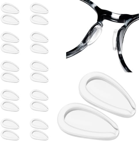 Ouligay 10 Paar Silikon Brillen Nasenpads Brille Selbstklebende Anti-Rutsch Brillenpads Nasenpads Brille Weiche Brille Nasen Pad für Vollformat Brillen Sonnenbrillen