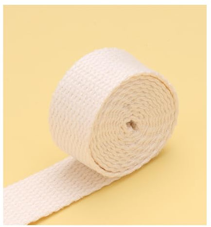 5M 25MM Breites Polyester-Baumwollgurtband, Canvas Gurtband Baumwolle Für Stofftragetaschen DIY-Zubehör (Beige)