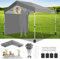 COBIZI Pavillon 3x3 Wasserdicht Stabil, Faltpavillon 3x3 Klappbar, EIN-Tasten-Zentralverriegelung Carport Partyzelt Faltbar Anti-UV mit 1 Seitenwänden, 3 Höhenverstellbar,Gartenzelt, Freien