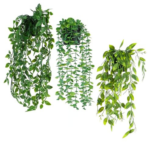 ABCDipper Plantas Artificiales Decorativas de Interior Plantas Colgantes Falsas Hiedra Rastrera para el Hogar Mesa Estante