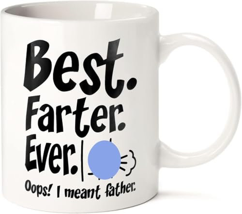Fathers Day Funny Mug for Dad Husband Him from Daughter Son Kids Wife - 11 OZ Ceramic Coffee Mug