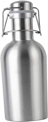 Flachmann, Edelstahl-Bier-Growler, Bügelverschluss, Party-Trinker, zum Klettern, Camping (2 l)