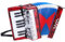 QUARKZMAN Accordion, 17 Tasten 8 Bassknopf Akkordeon Mini Musikinstrument Leicht für Erwachsene Anfänger Bildung, Rot