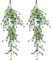 milaosk 2 Piezas Planta Artificial Colgante con Flores Violeta Plantas Colgantes Artificiales Exterior y Interior Plástico Fake Plants Decorativas para Balcón Jardín