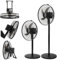 JATA JVVP3051 - Ventilador 5 en 1. Ventilador de Pie, de Techo, de Suelo, de Sobremesa y de Pared. Con batería o a la red. 5 Velocidades. 5 Aspas Ø43 cm. Oscilante. 2592,6 m3/h. 60,2 dB. Silencioso.