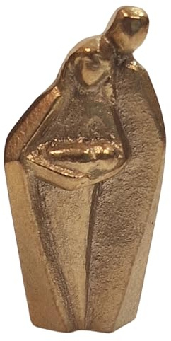 Herzmensch Kleine Bronze Figur Familie Gold Mutter, Vater, Kind 3 x 6 cm Krippenfigur Geschenk zur Geburt und Deko zu Weihnachten von Andrea Zrenner