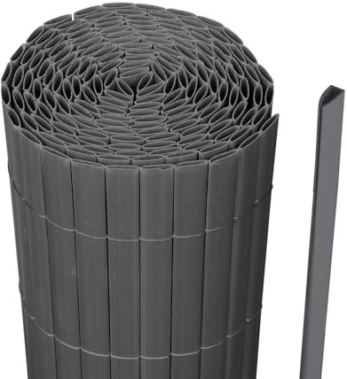 Daromigo PVC Sichtschutzmatte, 140 x 1000cm Sichtschutzzaun mit Abschlussleiste, Windschutz Balkon Sichtschutz Wetterfest, für Zaun Garten Terrasse, Anthrazit
