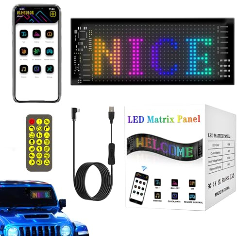 LED-Autoschilder für Fenster, programmierbares Panel, Steuerung durch App, kabellos, Autos, Geschäft, Bar, Festival, Zubehör