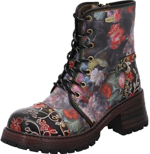 Laura Vita Kleo 03 Damen Schnürboot Leder/Textil schwarz schwarz