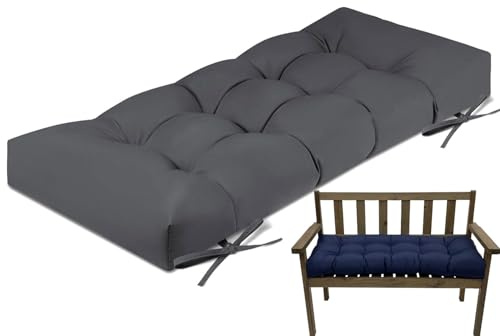 8cm Dickes Bankauflage Bankkissen, Sitzkissen Bank Sitzauflage Innen Outdoor, Gute Qualität Waschbare Gartenbank Auflage, Rechteck Sitzkissen Groß Für Stuhl Boden Bürostuhl(dunkelgrau,50x120cm)