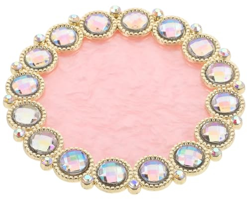 TEHAUX Palette per Nail Art in Resina Cristallo con Dorato Tavolozza Rotonda per Miscelazione Smalti Strumento Leggero e Portatile per Unghie Accessorio Multifunzionale per Pittura