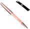 Stylo à bille en cristal avec 140 éléments en cristal étincelants Pochette stylo et recharge inclus Doré rose