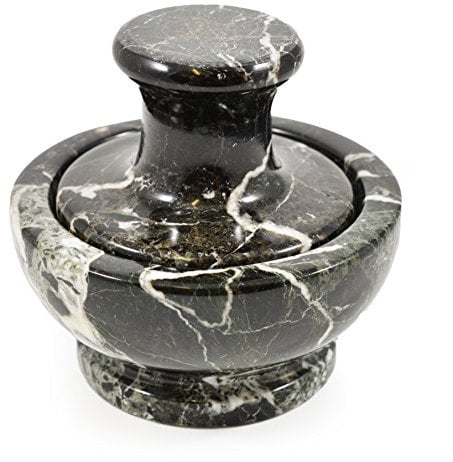 Marbre Champignon Mortier et Pilon en Marbre Noir